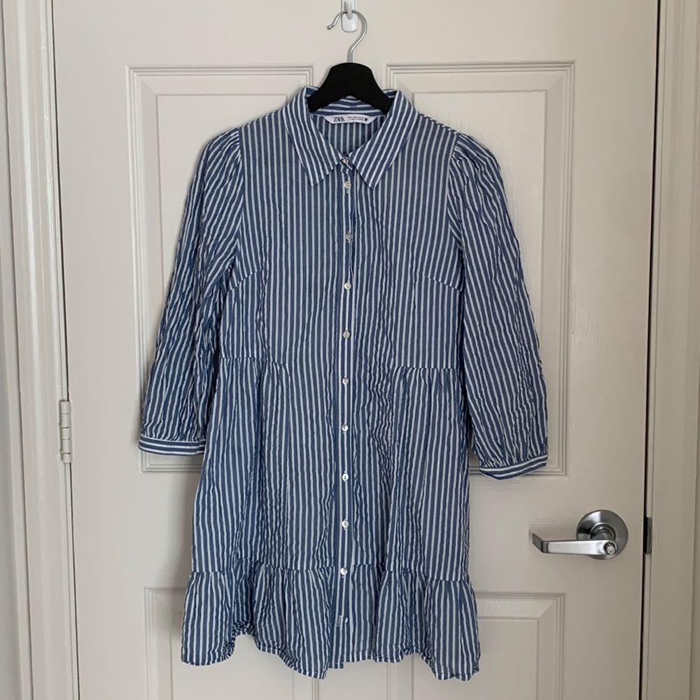 zara striped shirt dress - small